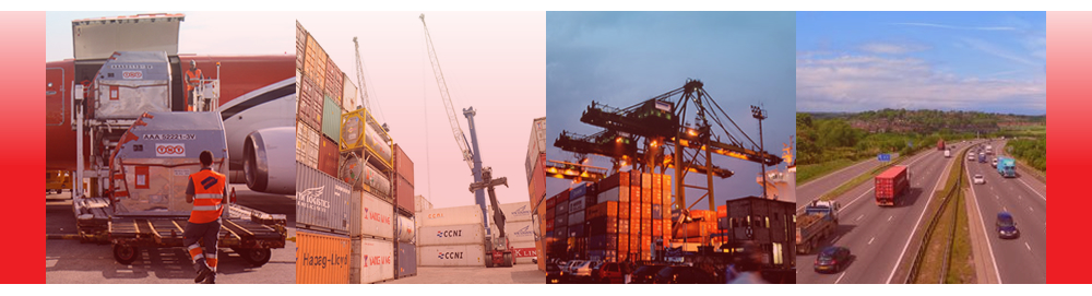 fotos avião, conteiners, porto e rodovia